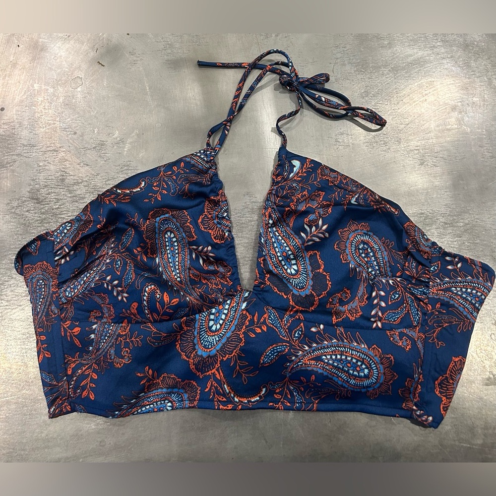 Navy Paisley Halter Top